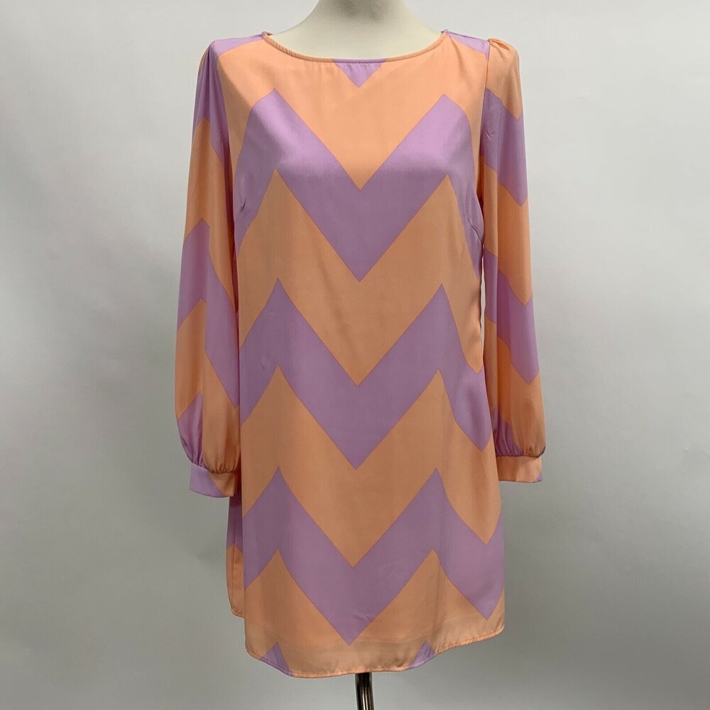 Tobi Women's Shift Dress Medium Multicolor Purple Peach‎